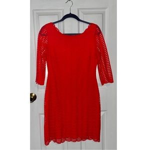 Ivanka Trump Fuchsia Pink Scallop Lace Detail Dress Size 10